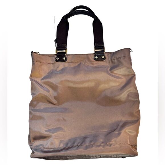 Hayden Harnett- Green Nylon & Leather Handle Flight Tote Bag Carry On Weekender - Picture 6 of 10